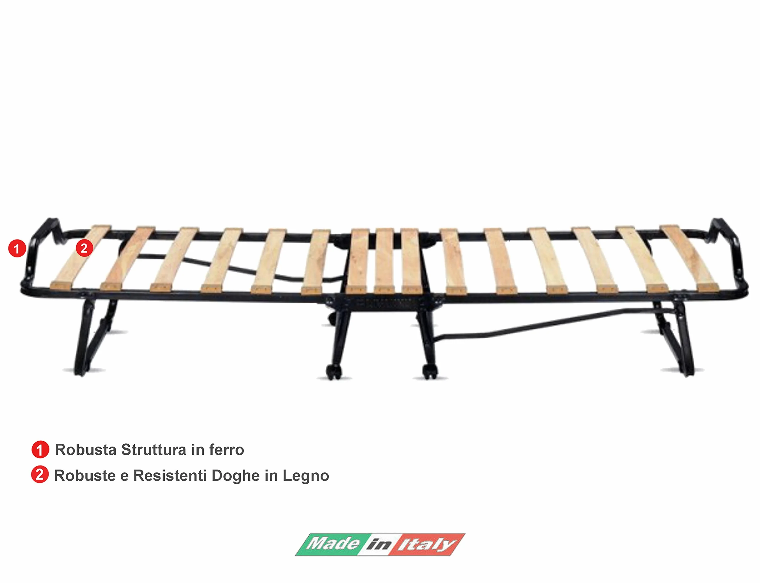 HELIX - Brandina Pieghevole con Materasso Waterfoam 80 X 185 H10 Alta Densita'