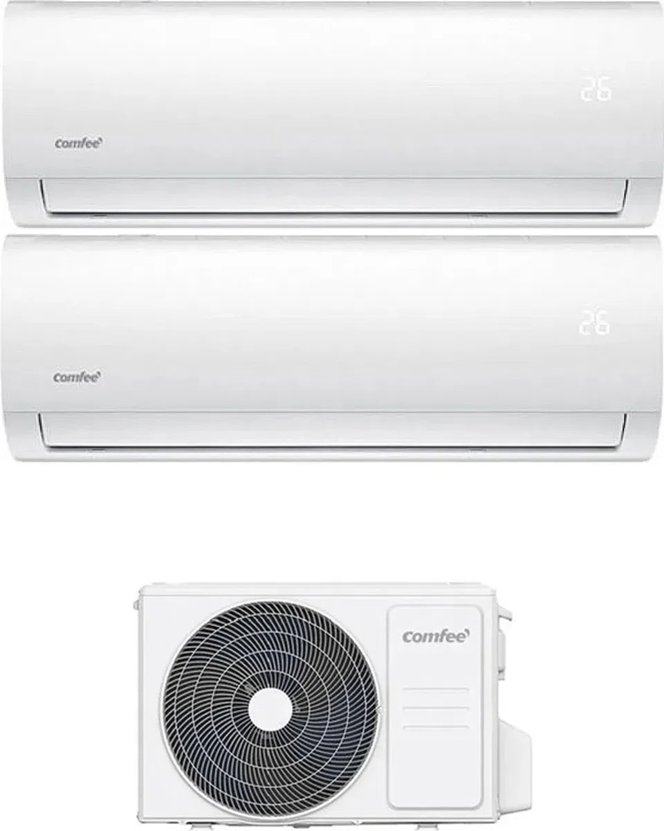 CFW12AIU + CFW09AIU + 2F18K - Climatizzatore Dual Split, 9000 + 12000 Btu, con Pompa di calore, Classe energetica A++/A+
