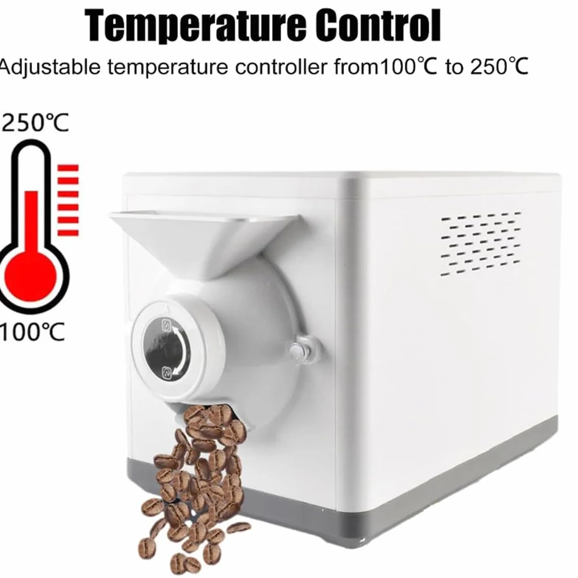Tostatrice elettrica per caffè da 1500 g, Tostatrice per caffè per uso domestico, Tostatrice elettrica per chicchi di caffè con temperatura regolabile da 0 a 250 ℃, per la cottura dei chicchi
