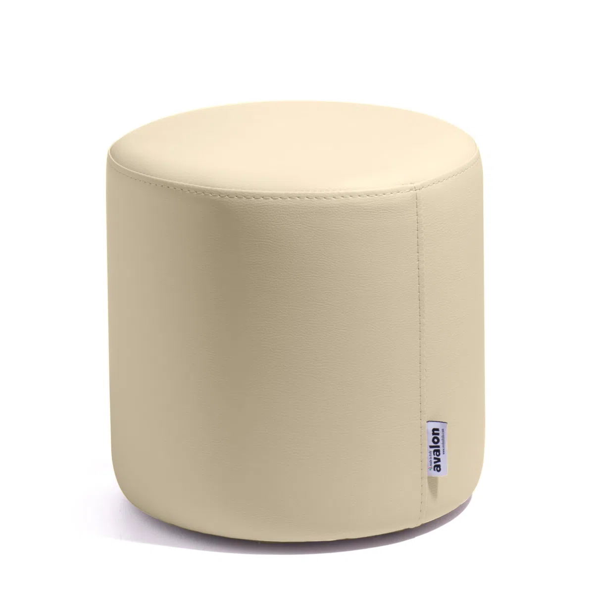 Avalon - Pouf Poggiapiedi Rigido CILINDRO Mamba Ignifugo Classe 1IM in Ecopelle Nautica, Puff Poggiapiedi, Seduta da Interno ed Esterno, Professionale Comodo Impermeabile, Made in IT(45cm-Beige)