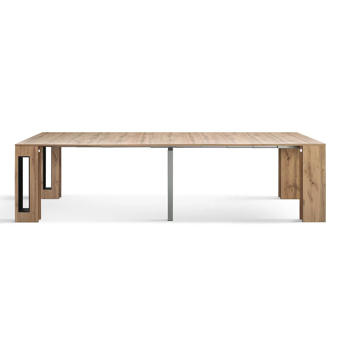 PAZZO DESIGN, Tavolo Consolle Allungabile Con Porta Prolunghe Elvire, Rovere Rustico, Fino A 12 Posti, Tavolo Consolle Cucina, Tavolo Consolle Salvaspazio, Made in Italy, Da 45 A 300 Cm - id_1931