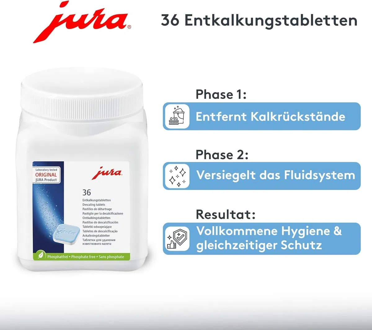 Jura Confezione da 25 Compresse Detergenti + 36 Compresse Anticalcare per Macchine da Caffè