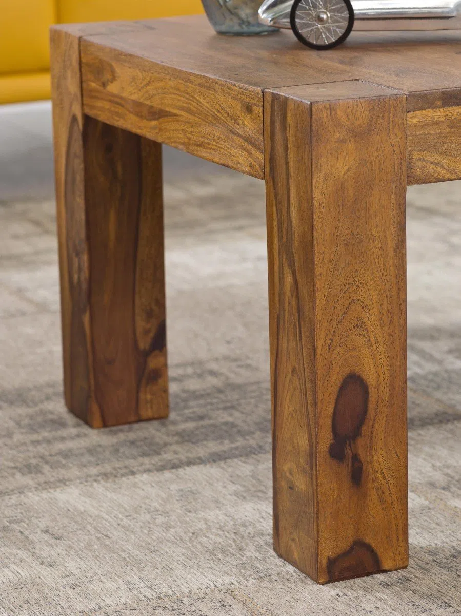 FineBuy Tavolino da caffè Legno Massello Sheesham 60 x 60 x 40 cm | Tavolino Salotto Naturale | Tavoli da Divano Design Moderno