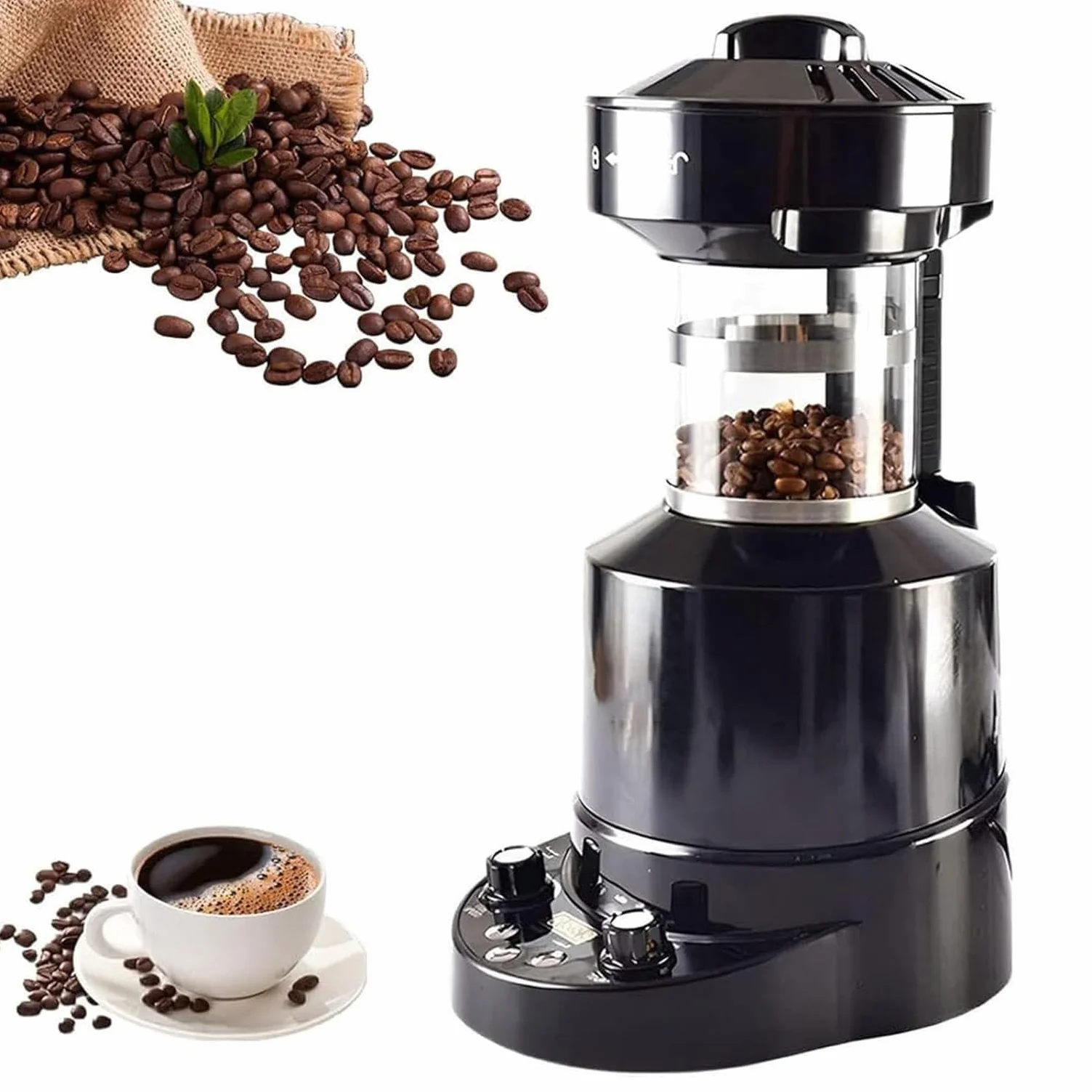 Tostatrice elettrica per Chicchi di caffè, tostatrice Automatica per caffè ad Aria, Regolazione dell'Aria Fredda/Calda, velocità del Vento Regolabile