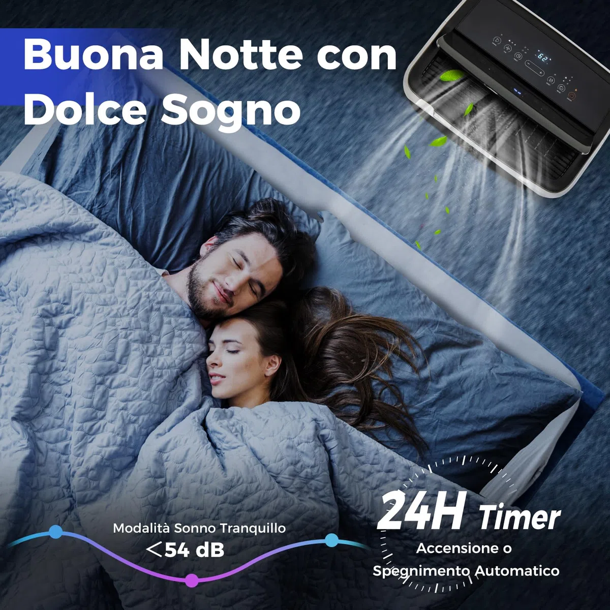 COSTWAY Condizionatore Portatile Caldo e Freddo, 14000BTU/4kW, 6 in 1 Con Raffreddamento, Riscaldamento, Ventola, Deumidificazione, Modalità Notturna e WiFi, 24H Timer, R290 (14000, BTU)