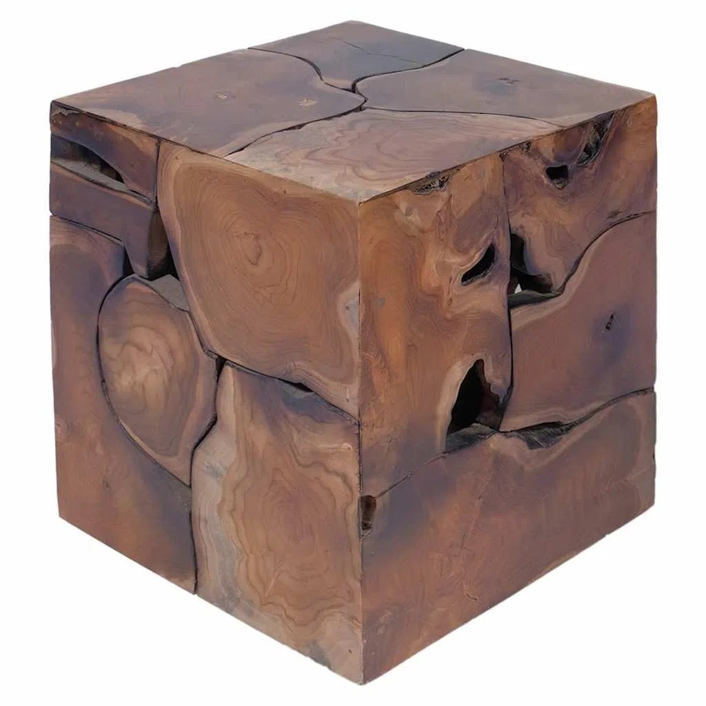 Generico Sgabello in Legno Massello di Teak,Marrone,13.65kg,243472