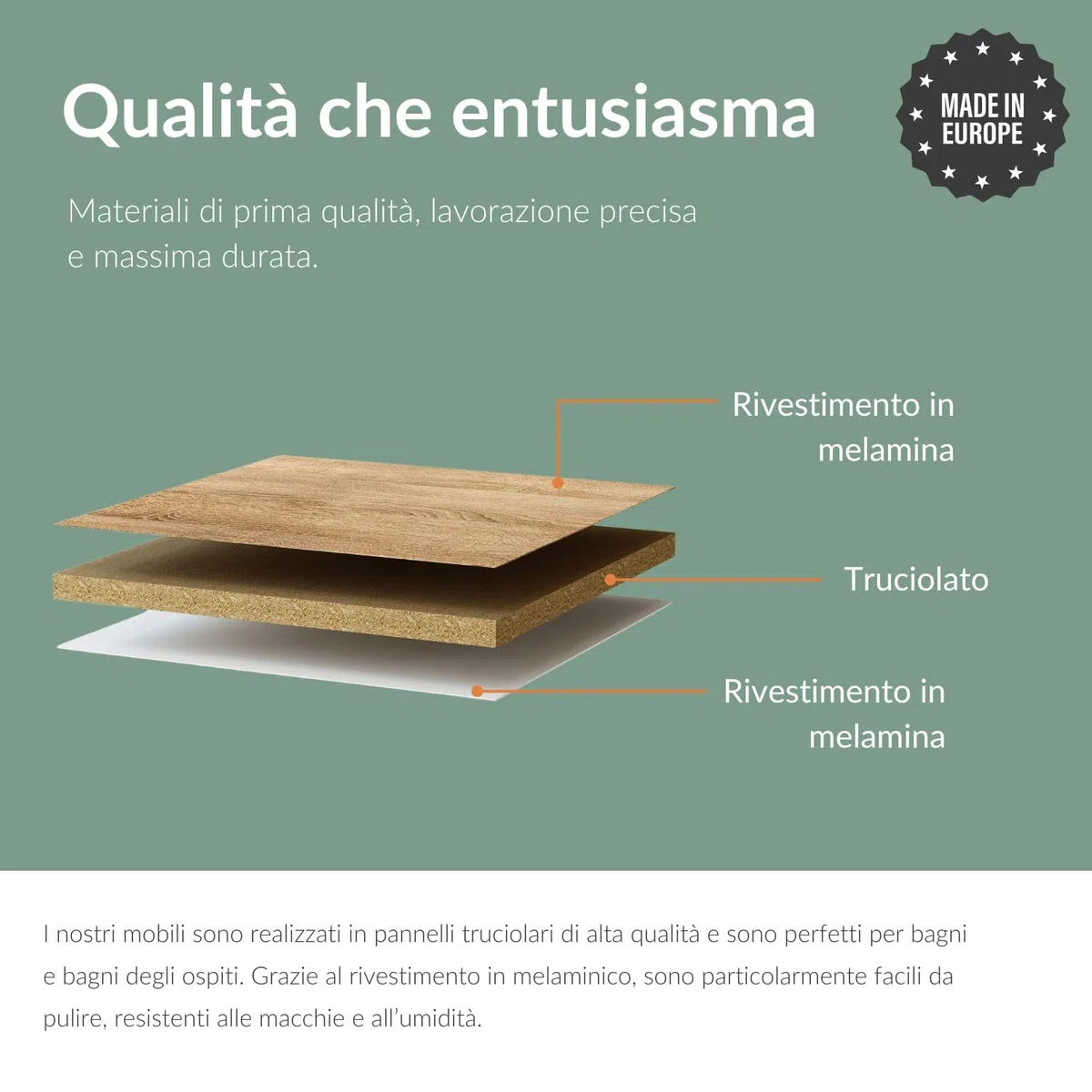 Planetmöbel Mobile sottolavabo 50 cm con specchio da bagno con illuminazione ovale, set di mobili da bagno con lavabo, sospeso, rovere Sonoma