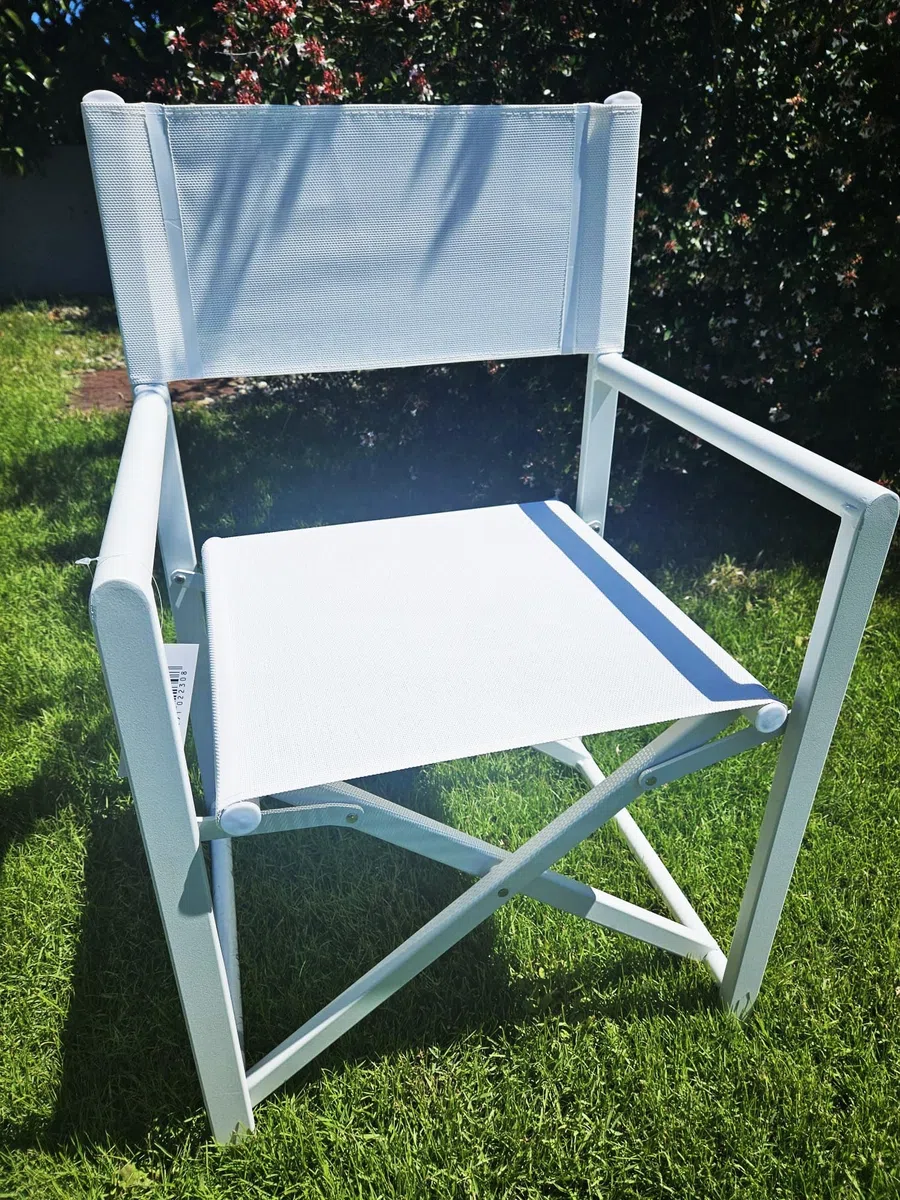 XONE Coppia Sedie Regista Pieghevole Allen Deluxe Bianco | Poltrone Regista in Alluminio, 2 Pezzi