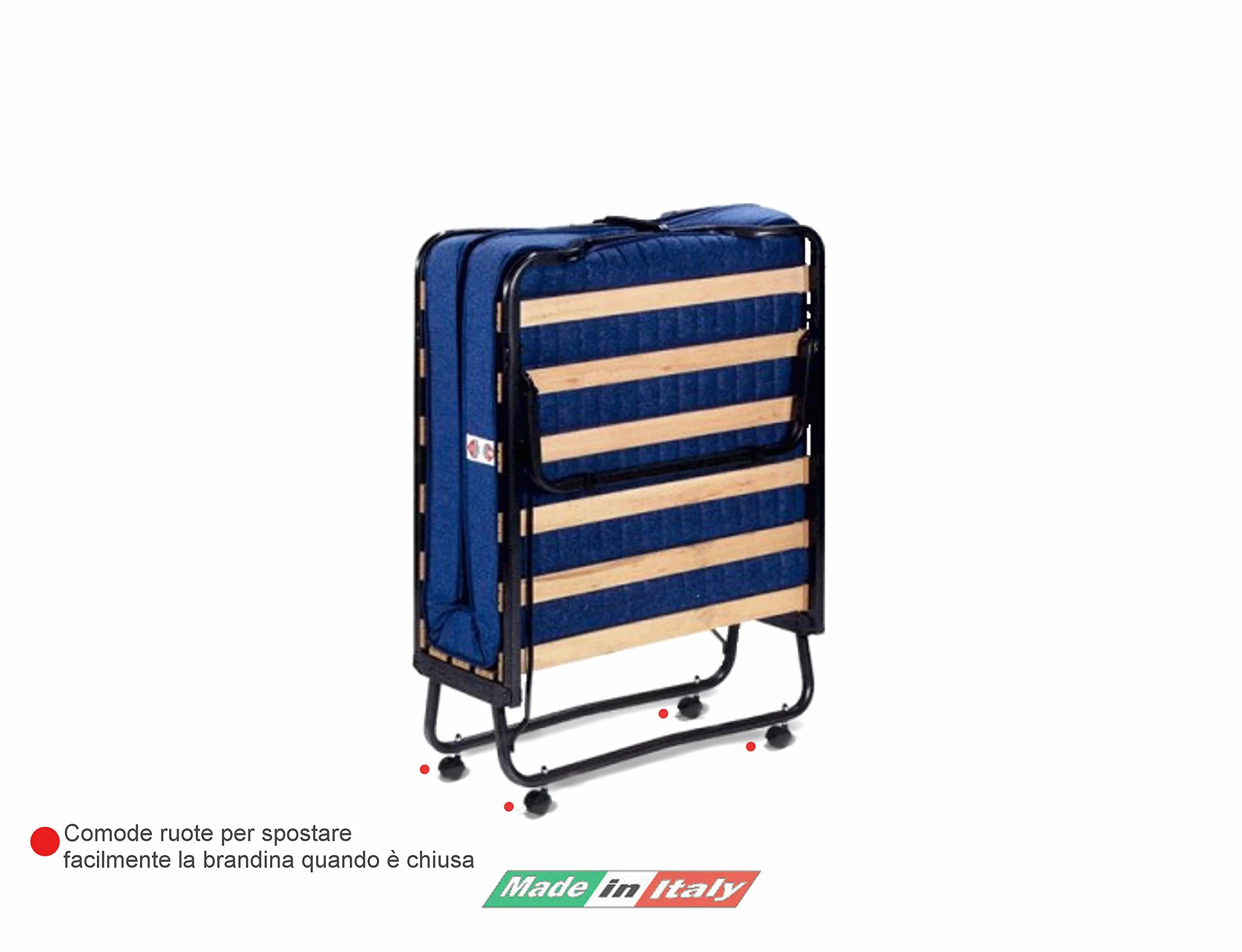 HELIX - Brandina Pieghevole con Materasso Waterfoam 80 X 185 H10 Alta Densita'
