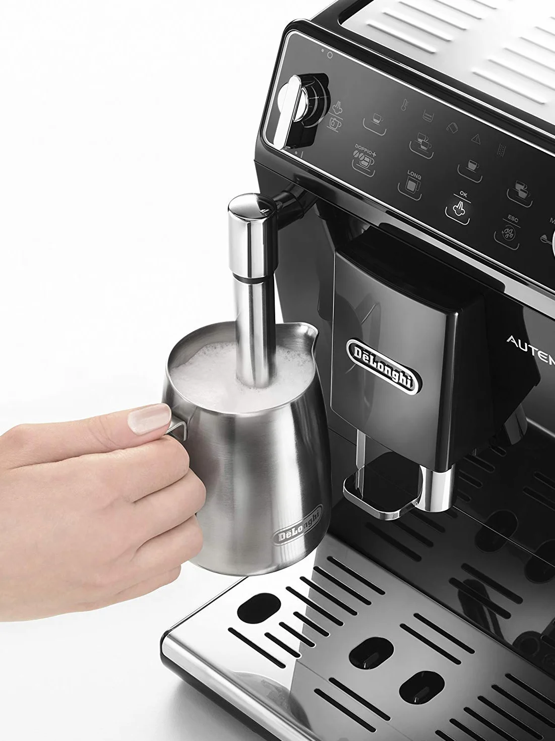 De'Longhi Autentica Perfetto ETAM29.510.B Macchina da Caffè Automatica per Espresso e Cappuccino, Caffè in Grani o in Polvere, Dimensioni compatte, Facile da utilizzare, 1.3 litri, Nero