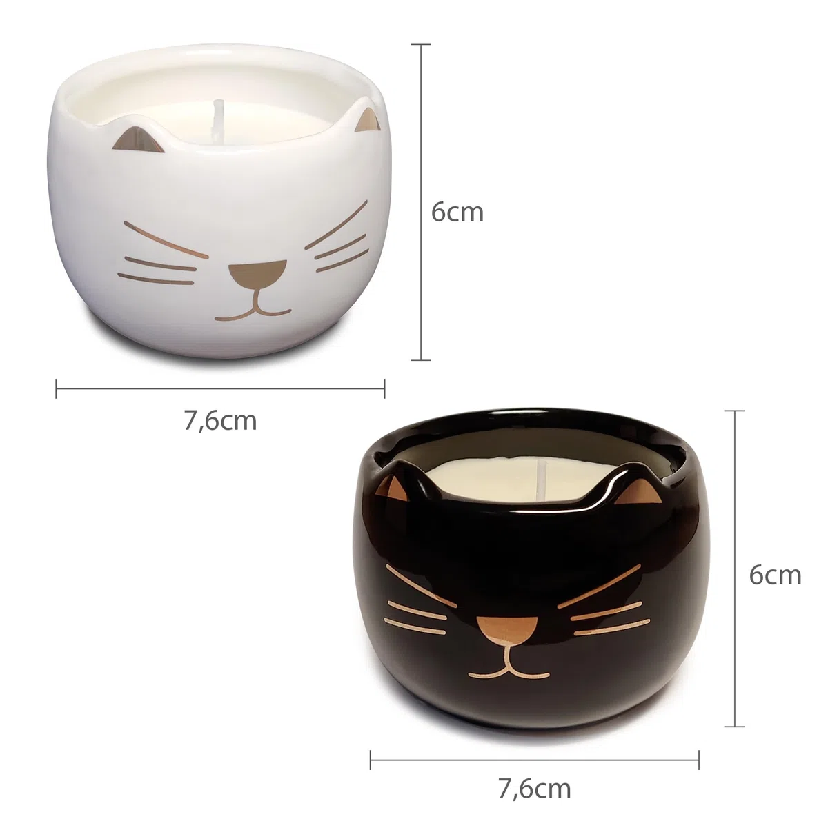 Candele Decorative a Forma di Gatto, Set di 2 Candele Profumate in Confezione Regalo per la Decorazioni Casa