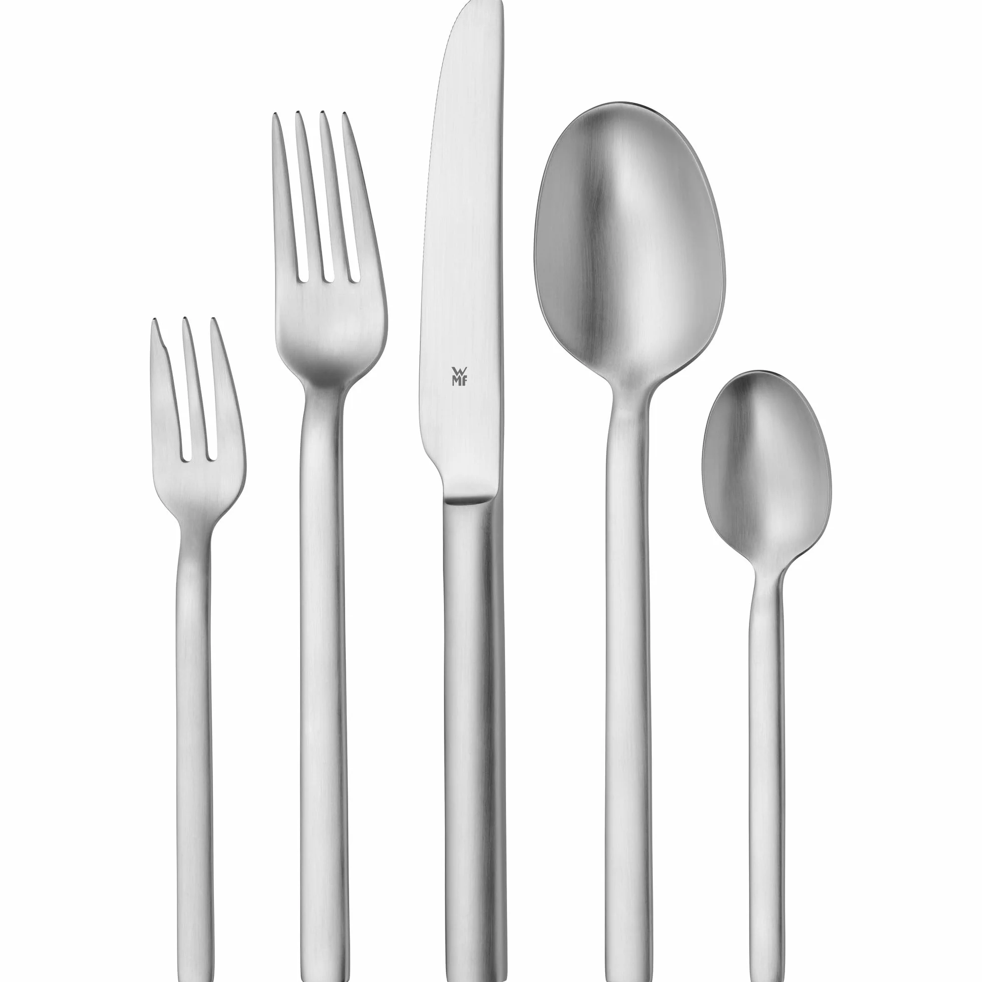 WMF Alteo Set di posate per 6 persone da 30 pezzi, con cucchiaio, forchetta, coltello, cucchiaino da caffè e forchettina da dolce, in acciaio inox Cromargan, finitura opaca, lavabile in lavastoviglie