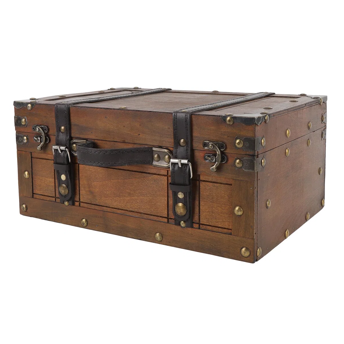 Topiky Baule Antico Decorativo in Legno, Borsa per Vestiti, Giocattoli, Accessori per Foto, Valigie (Grande)Legno