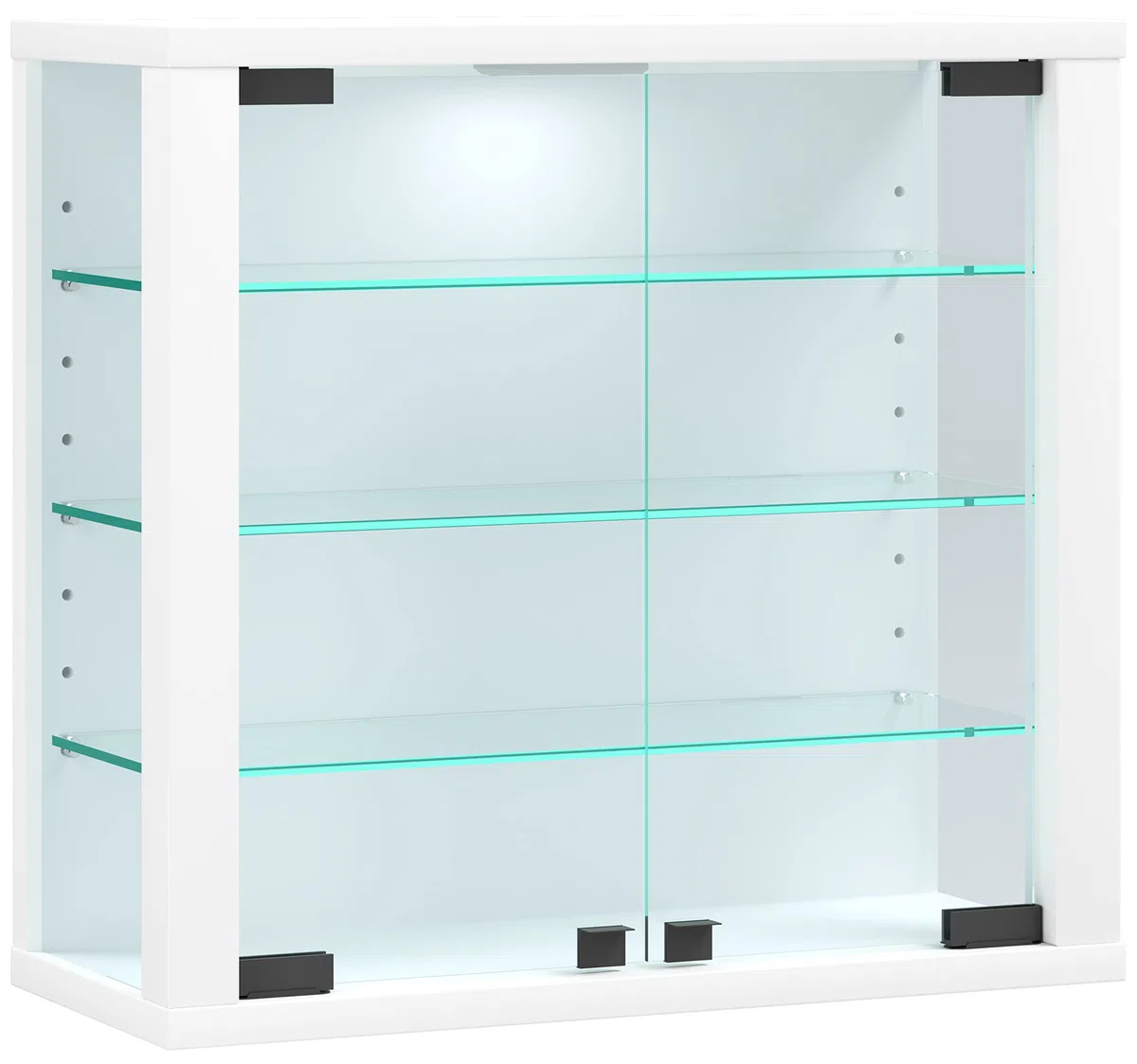 VCM Vetrina in vetro sospesa | vetrina in vetro con vetro di sicurezza ESG | Dimensioni: altezza 40 x larghezza 43 x profondità 18 cm | Vetrina sospesa | Moderno e salvaspazio | Armadio vetrina in