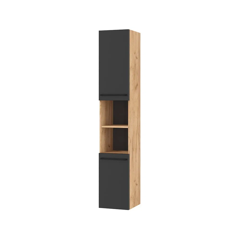 Planetmöbel set di mobili da bagno LUX 90 cm rovere oro/antracite SENZA lavabo con colonna rovere oro/antracite