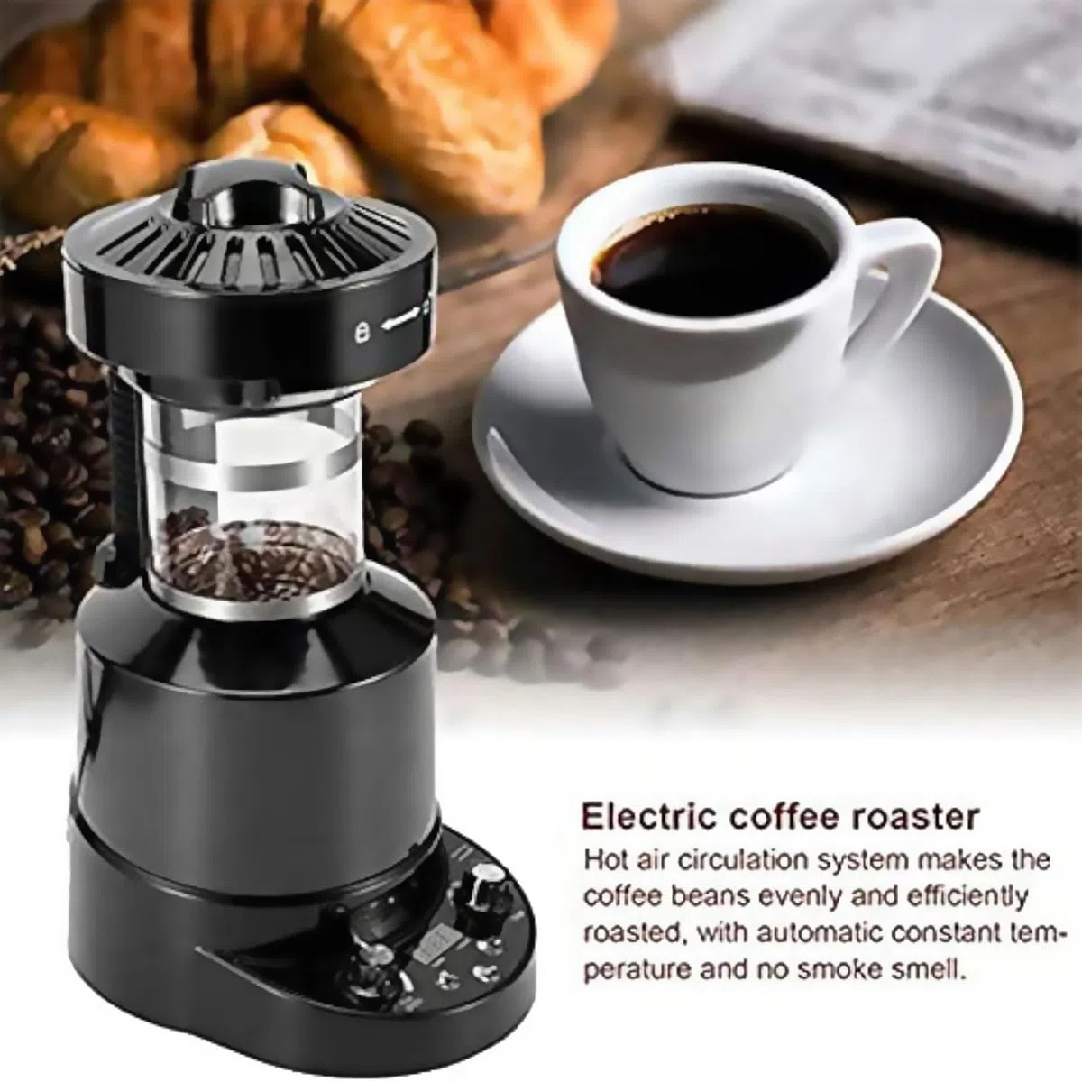 PEIXEN Tostatrice elettrica Professionale per Chicchi di caffè, tostatrice Automatica per caffè ad Aria, con Timer, velocità del Vento Regolabile, Regolazione Aria Fredda/Calda, per Bar, ristoranti