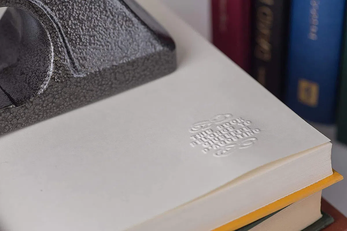 biblioteca o libro goffratrici/stampa - modello da scrivania Silver - società o nome personale (Nuovi disegni)