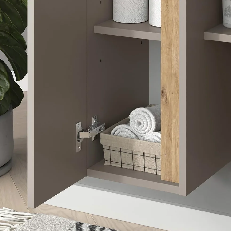 Vicco mobile bagno Edelin, Cachemire, 35 x 120 cm con 4 scomparti aperti, a parete per un'installazione flessibile in bagno