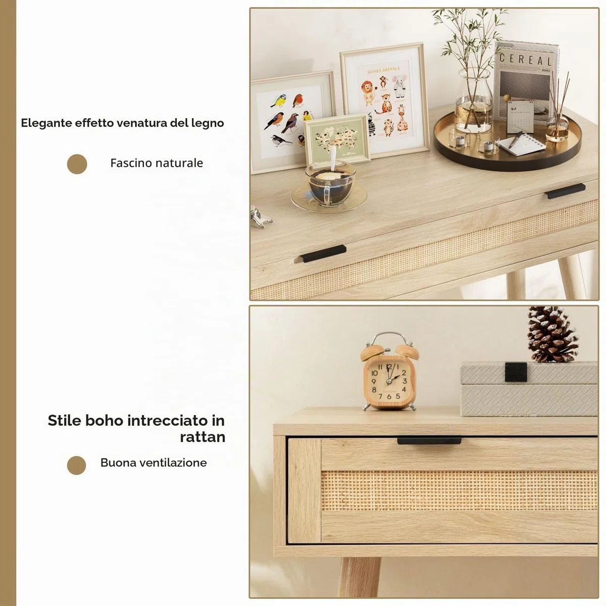 LIFEZEAL Tavolo Consolle con 1 Cassetto, Console in Legno, Mobile Ingresso, con Gambe in Legno Massello, Moderno, Salvaspazio, per Soggiorno, Corridoio, Max 80 kg, 88x40x77 cm, Naturale