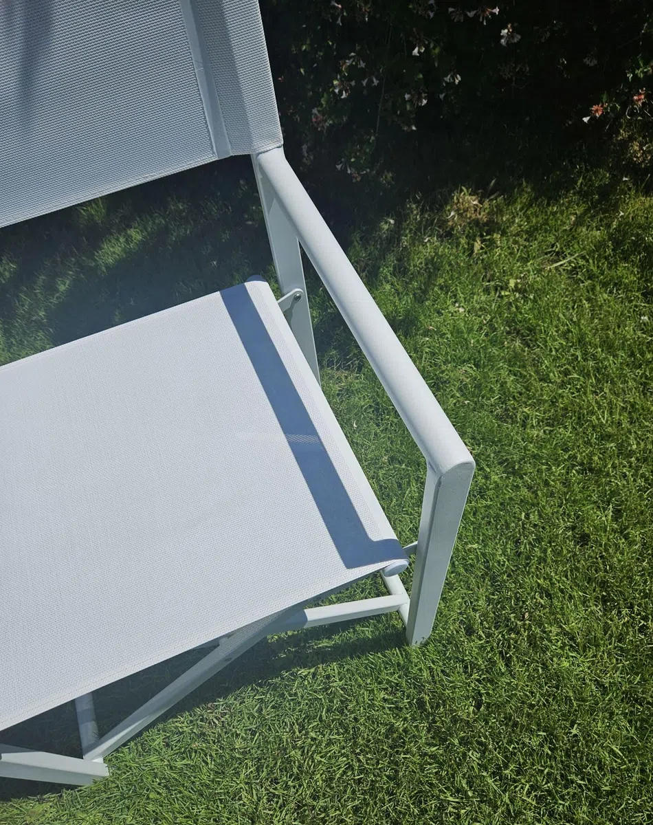 XONE Coppia Sedie Regista Pieghevole Allen Deluxe Bianco | Poltrone Regista in Alluminio, 2 Pezzi