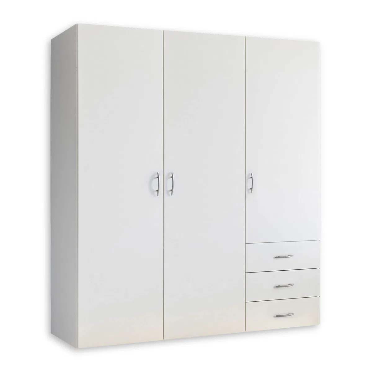 Stella Trading HARRY, Guardaroba bianco, Versatile armadio con 3 ante battenti per la camera da letto, 150 x 176 x 51 cm (larghezza x altezza x profondità)