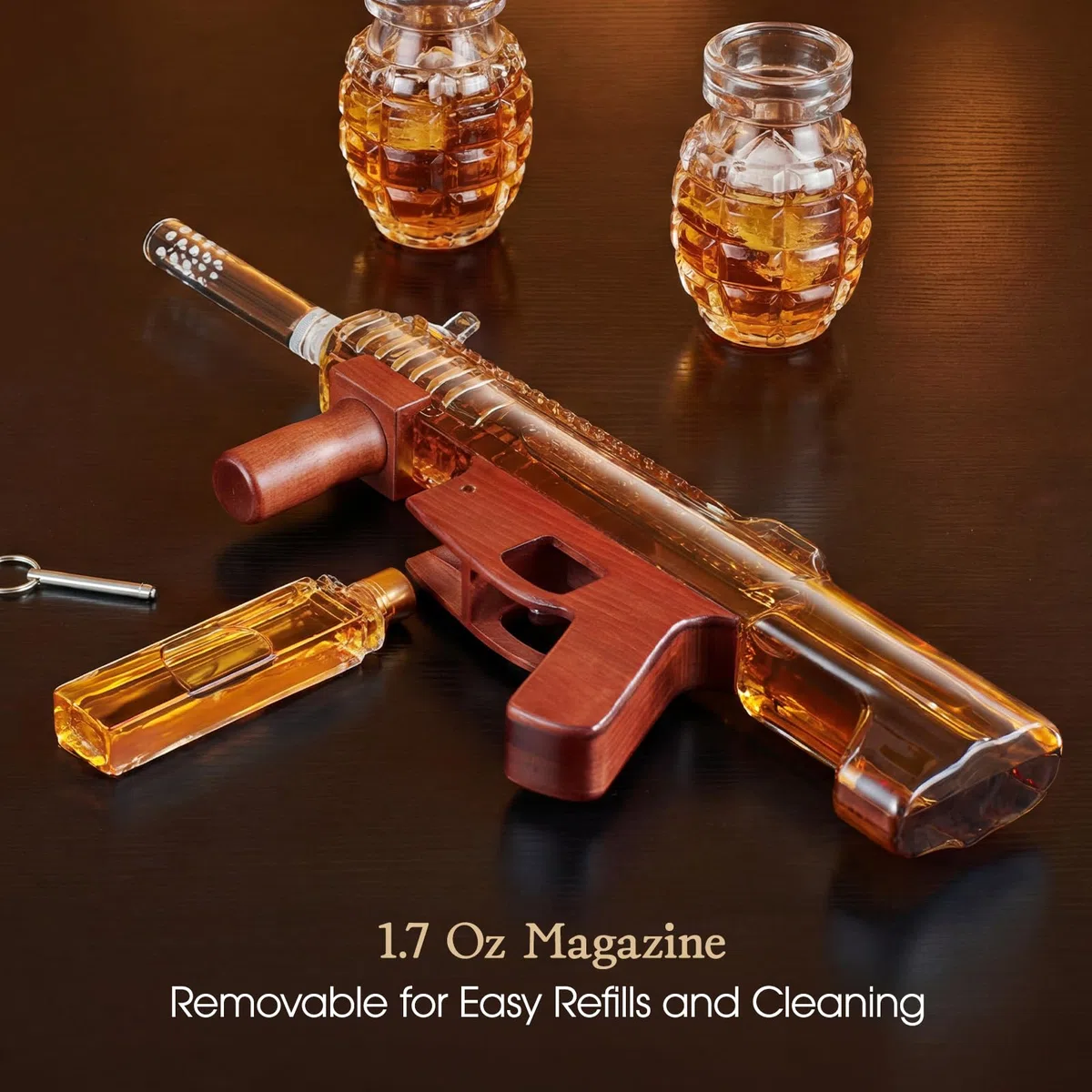 Regali per uomini papà,Kollea Set di decanter per whisky da pistola- Edizione Limitata, Decanter per Liquori con Bicchiere,Regalo di Compleanno per Lui Marito,Regalo Militare per Bere in Casa Bar