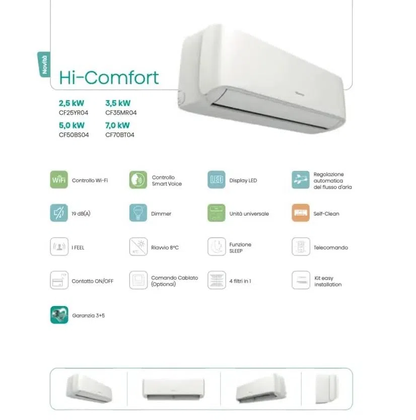 Climatizzatore Hi Comfort Hisense da 12000 btu inverter CF35MR04G in A++ Wifi