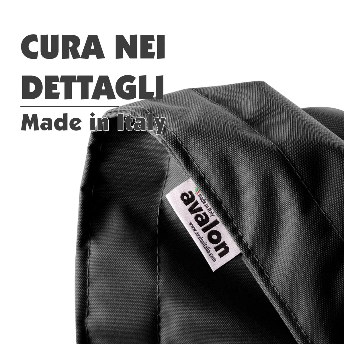 Avalon - Puff Poltrona Sacco Cuscino Gigante Thin 600L Deluxe Sfoderabile, Pouf Sacco Sartoriale, Bean Bag Tessuto Antistrappo/Impermeabile con Sacca Interna, Made in Italy (200x140cm-Nero)