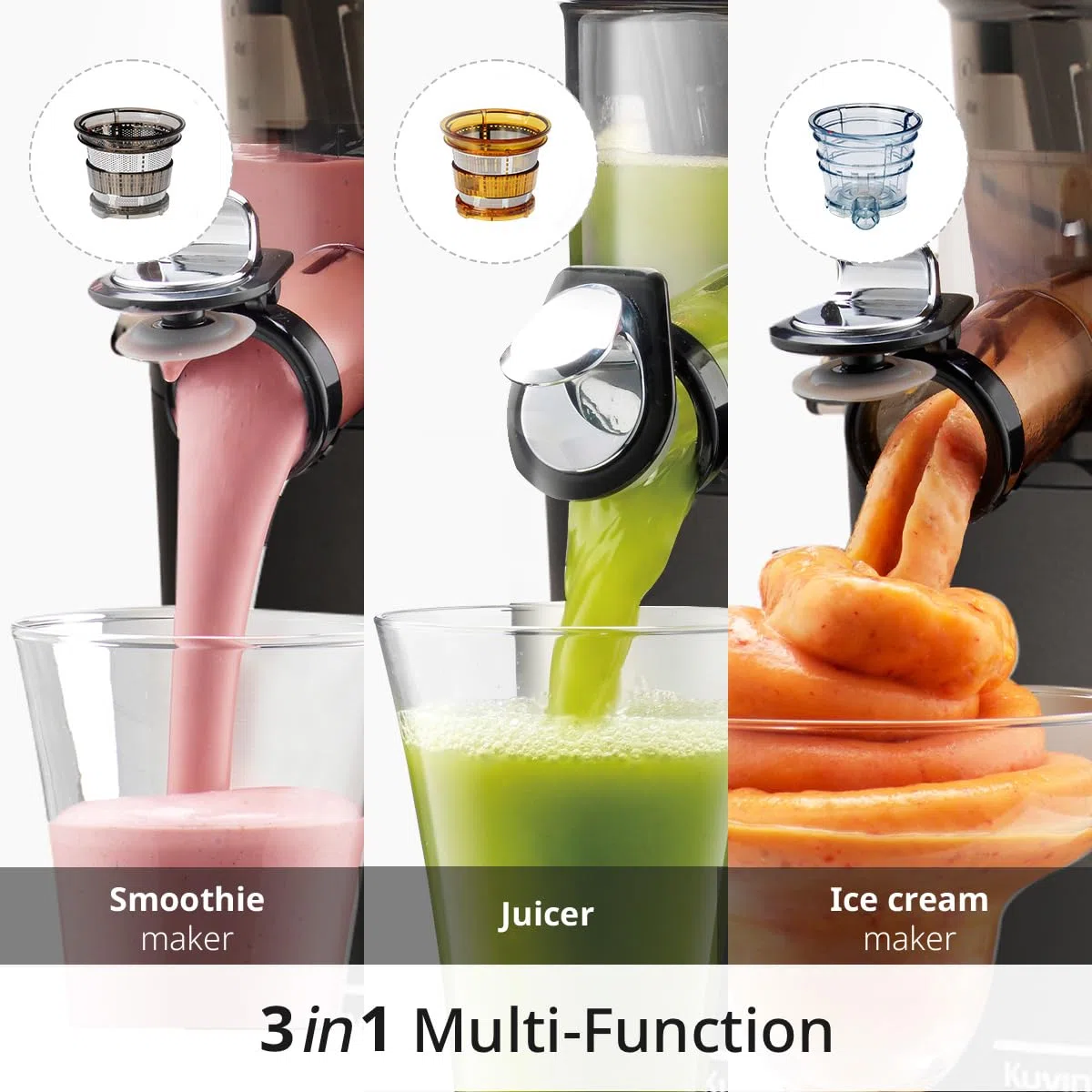 Kuvings Slow Juicer AUTO10S Premium – Spremiagrumi frutta e verdura Vincitore del test 3 l, facile da pulire, senza BPA, extra silenzioso, 200 W, L 15 anni di garanzia (nero opaco)