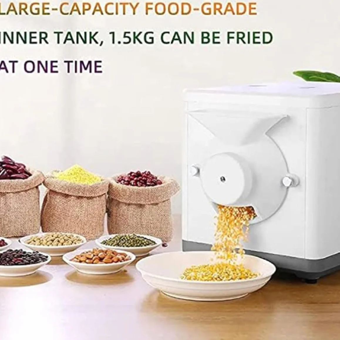 Tostatrice elettrica per caffè da 1500 g, Tostatrice per caffè per uso domestico, Tostatrice elettrica per chicchi di caffè con temperatura regolabile da 0 a 250 ℃, per la cottura dei chicchi