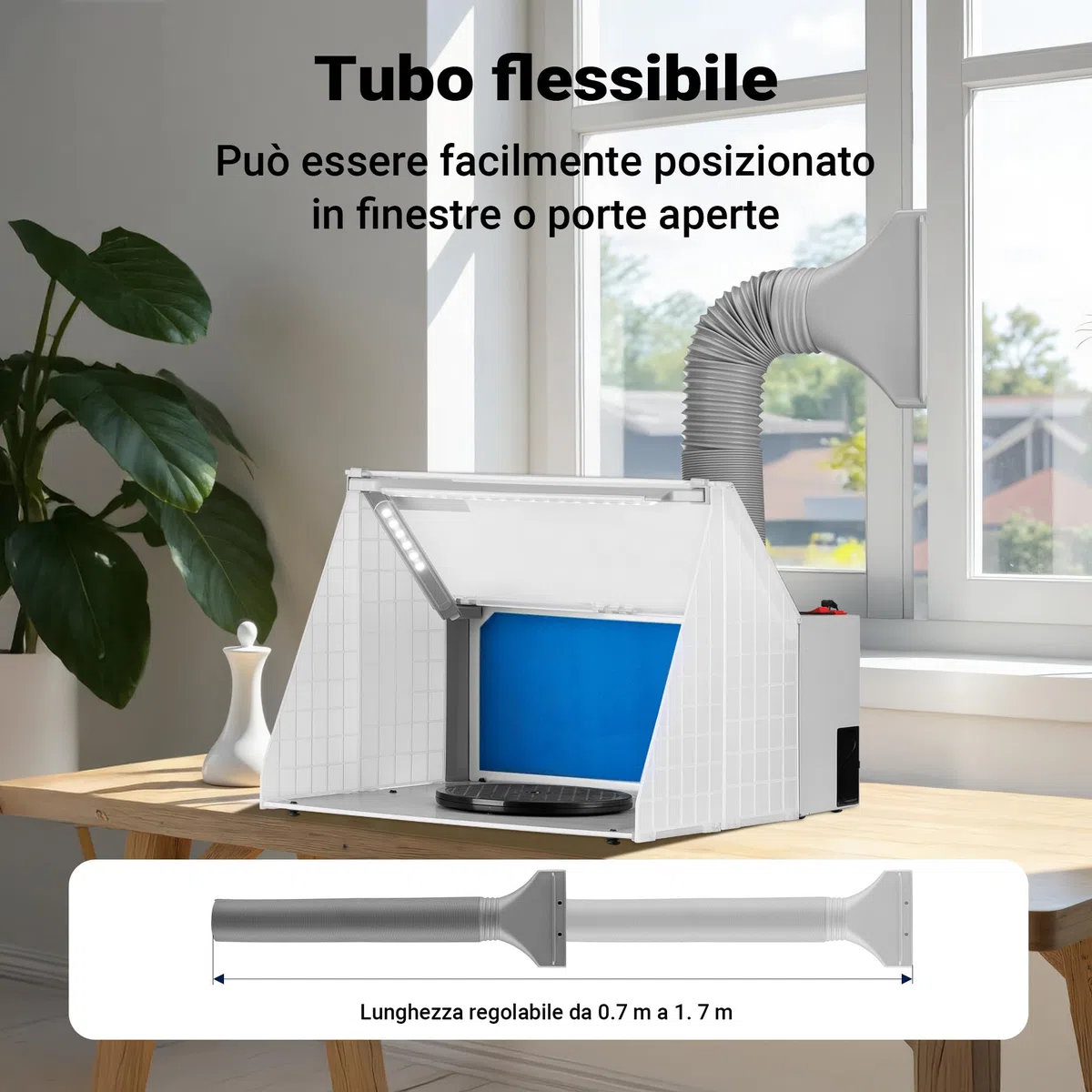 Wiltec Cabina di aspirazione per verniciatura ad aerografo 4 m³/min con Luce Aspiratore Vernice