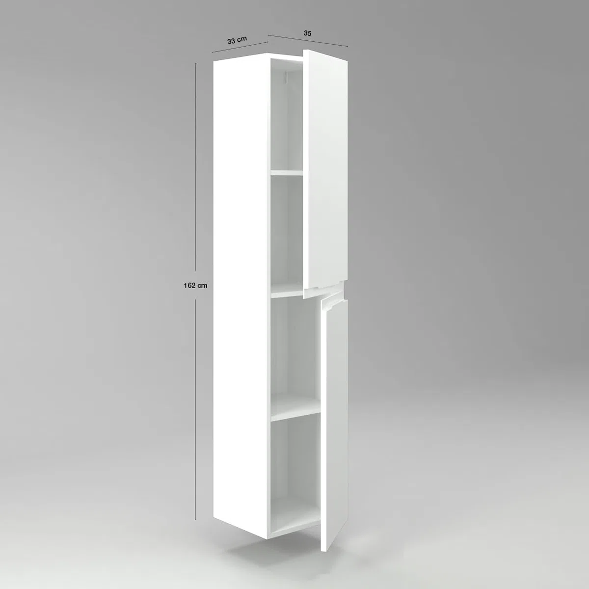 Diventa Modello Diva Star, Colonna Bagno sospesa con 2 ante e 4 ripiani spaziosi, colore verde e grigio