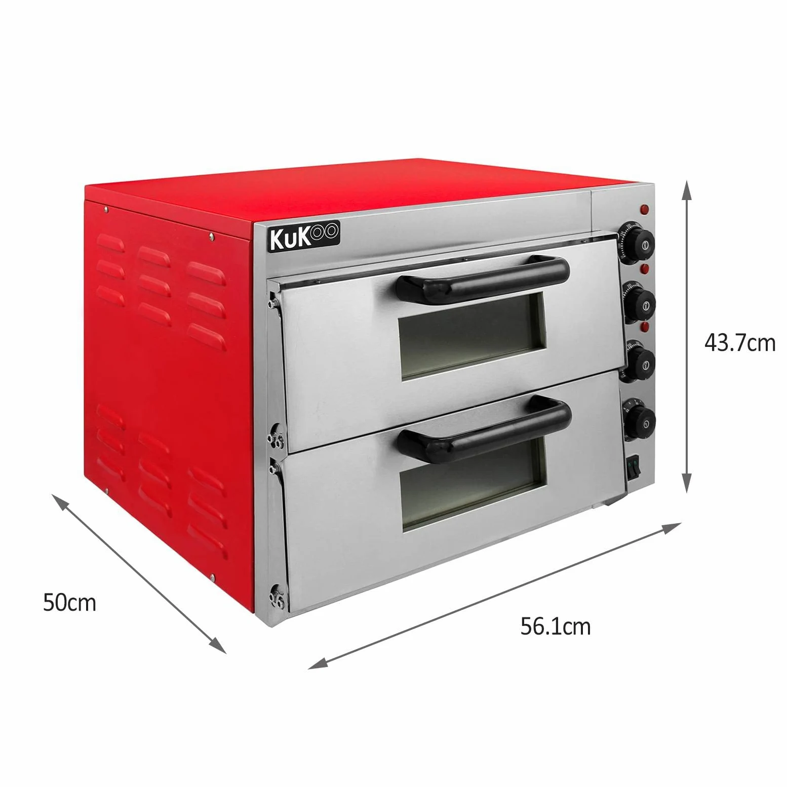 Kukoo - Forno Elettrico Professionale a Doppio Ripiano per Pizza da 40cm