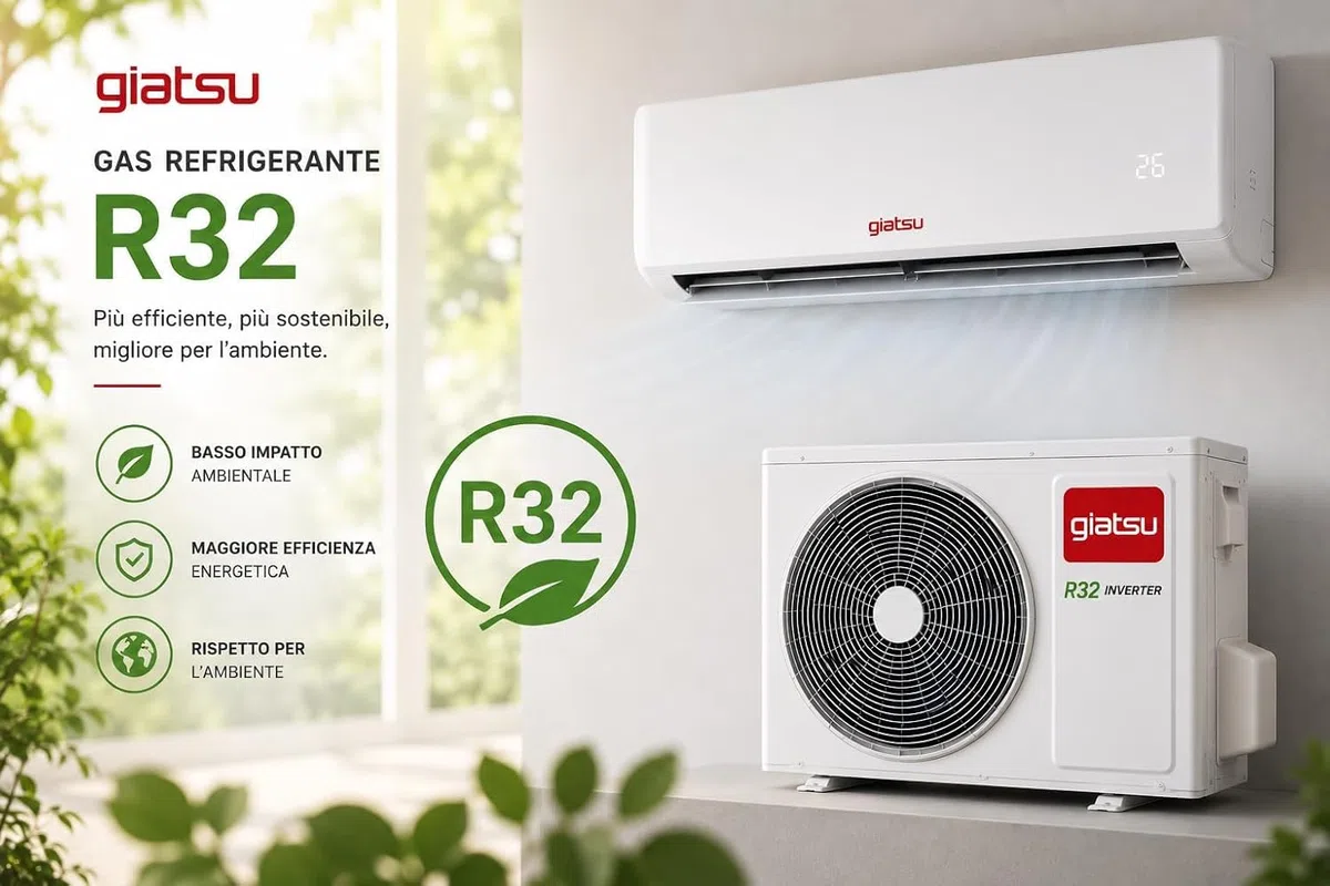 Condizionatore 9000 BTU Inverter WiFi GIATSU Sakura B – Climatizzatore Silenzioso Caldo/Freddo Pompa di Calore A++/A+ con Gas R32, Modalità Turbo, Sleep, Timer 24H, Auto Restart, Golden Fin