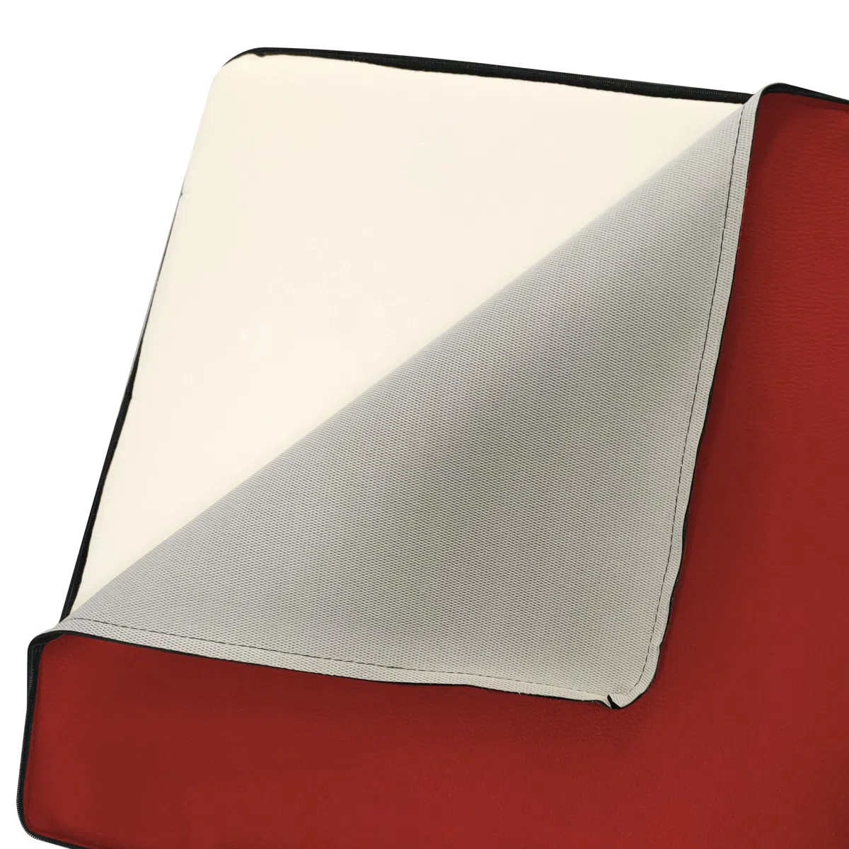 CUBO POUF ECOPELLE ROSSO MIS. 45X45 H.45 SFODERABILE SFODERABILI STRUTTURA INTERNA IN POLIURETANO ESPANSO DA SEDUTA