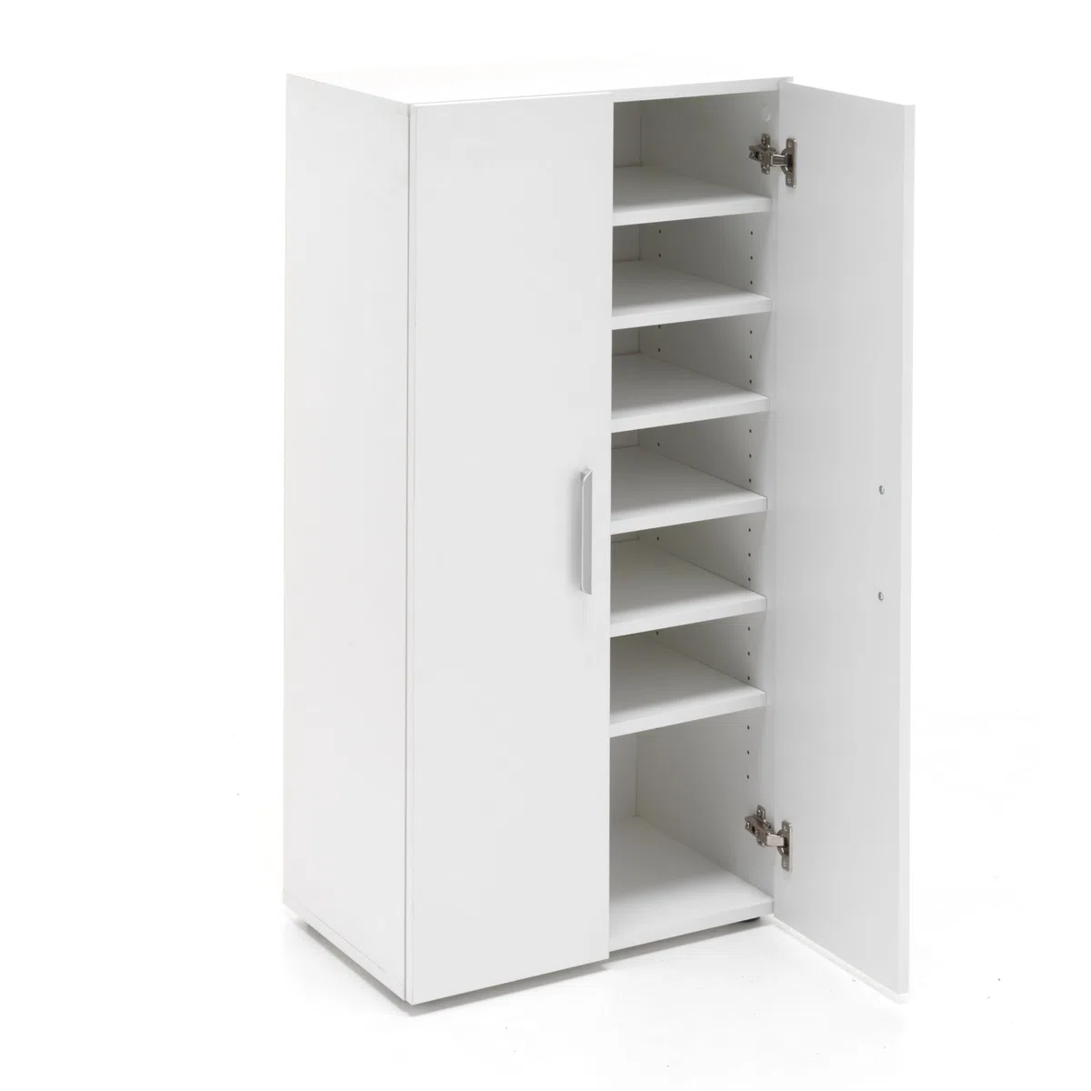 Totò Piccinni Scarpiera LONDON a Mobiletto in Legno 2 Ante e Ripiani (Bianco, 6 Ripiani Art. 133)