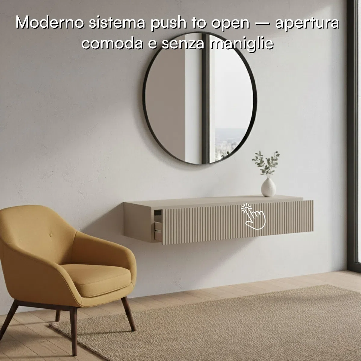 Selsey Veldio - Tavolo da toeletta con cassetto sospeso, 90 cm, colore: grigio beige