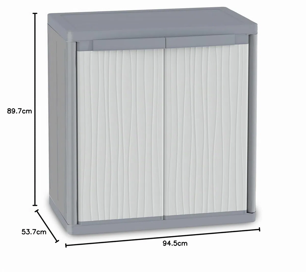 Terry, Jumbo 900 Wave, Armadio da Esterno Interno a Due Ante, 2 Ripiani Interni Regolabili. Materiale: Plastica, Dimensioni: 89,7x53,7x94,5 cm