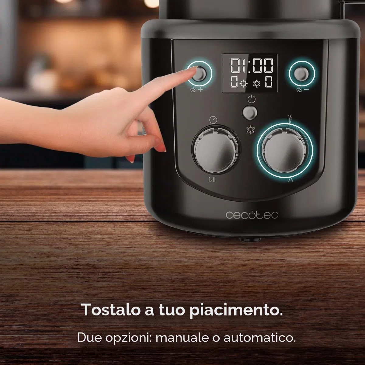 Cecotec Tostatrice di Caffè in Grani Elettrica Roaster Booster. 1400W, Accessorio per Caffè, Tostatura Automatica o Manuale, Tostatura Omogenea, Capacità 100-150g, Tempo Regolabile 8-15 min