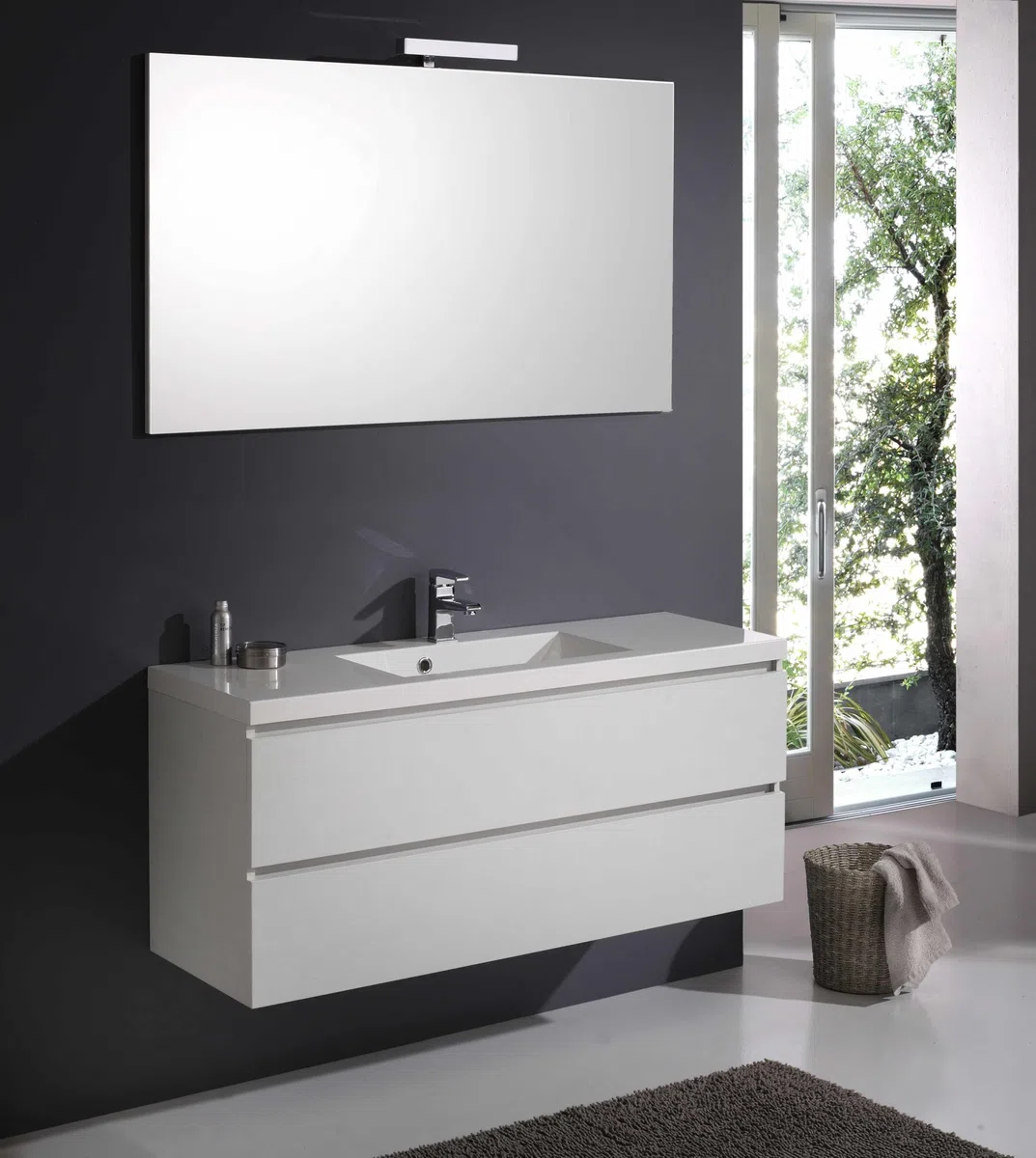 Kiamami Valentina - Mobile Bagno Con Cassetti 120 Cm In Bianco Foresta | Manhattan