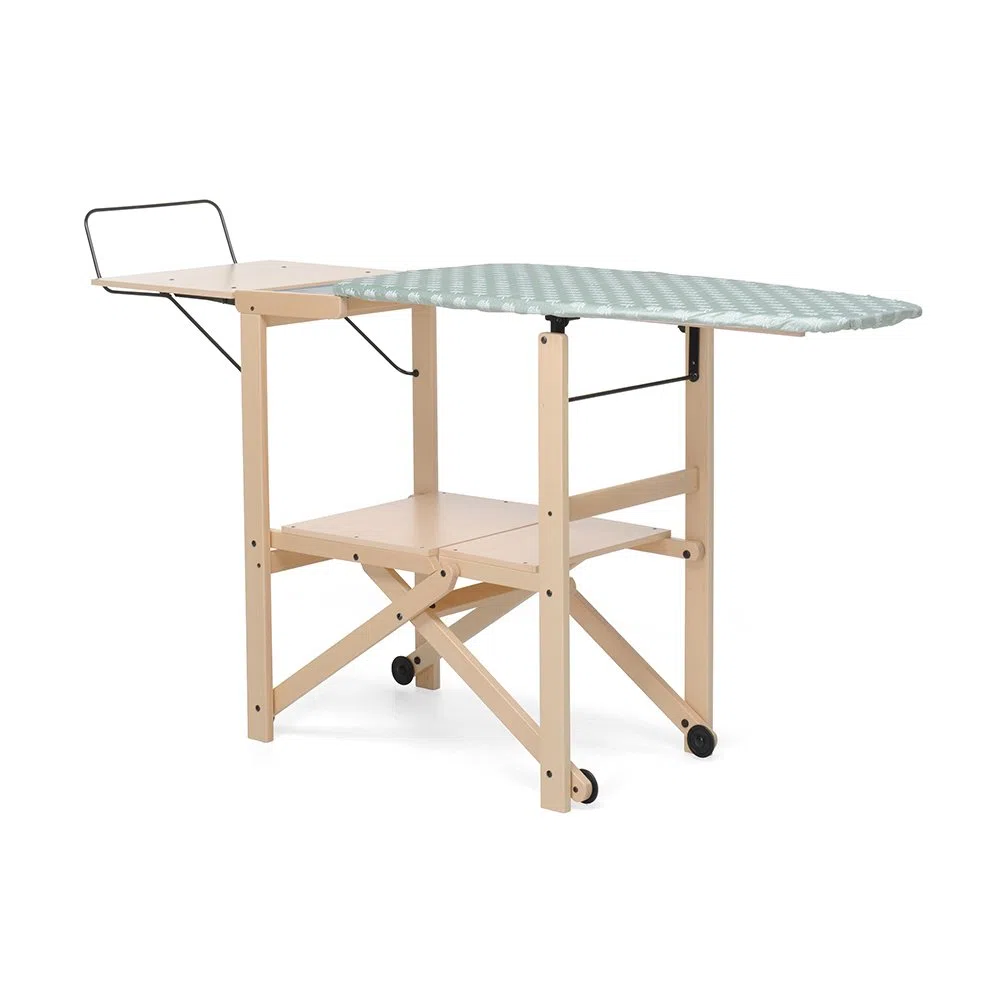 Foppapedretti Asso Postazione da Stiro, Naturale, Aperto: H 96 | P 50 | L 178 cm; Tavolo da stiro: P 49 | L 101 cm