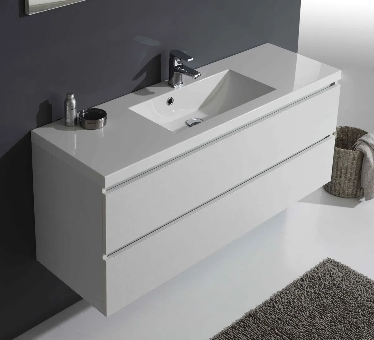 Kiamami Valentina - Mobile Bagno Con Cassetti 120 Cm In Bianco Foresta | Manhattan