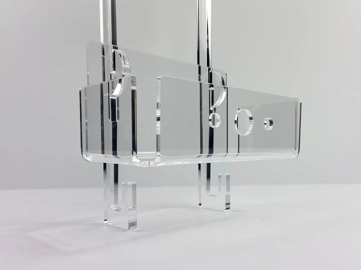 IKONA Porta Shampoo Doccia Da Appendere In Plexiglass, dim. 65x20x10cm - No Viti Small