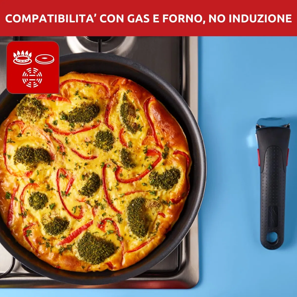Lagostina Ingenio Easy Start Set 13 Pezzi, Set di Pentole in Alluminio per Gas e Forno, 2 Casseruole, 2 Padelle, un Tegame, un Wok, 3 Coperchi Vetro, 3 Coperchi Plastica, un Manico Removibile