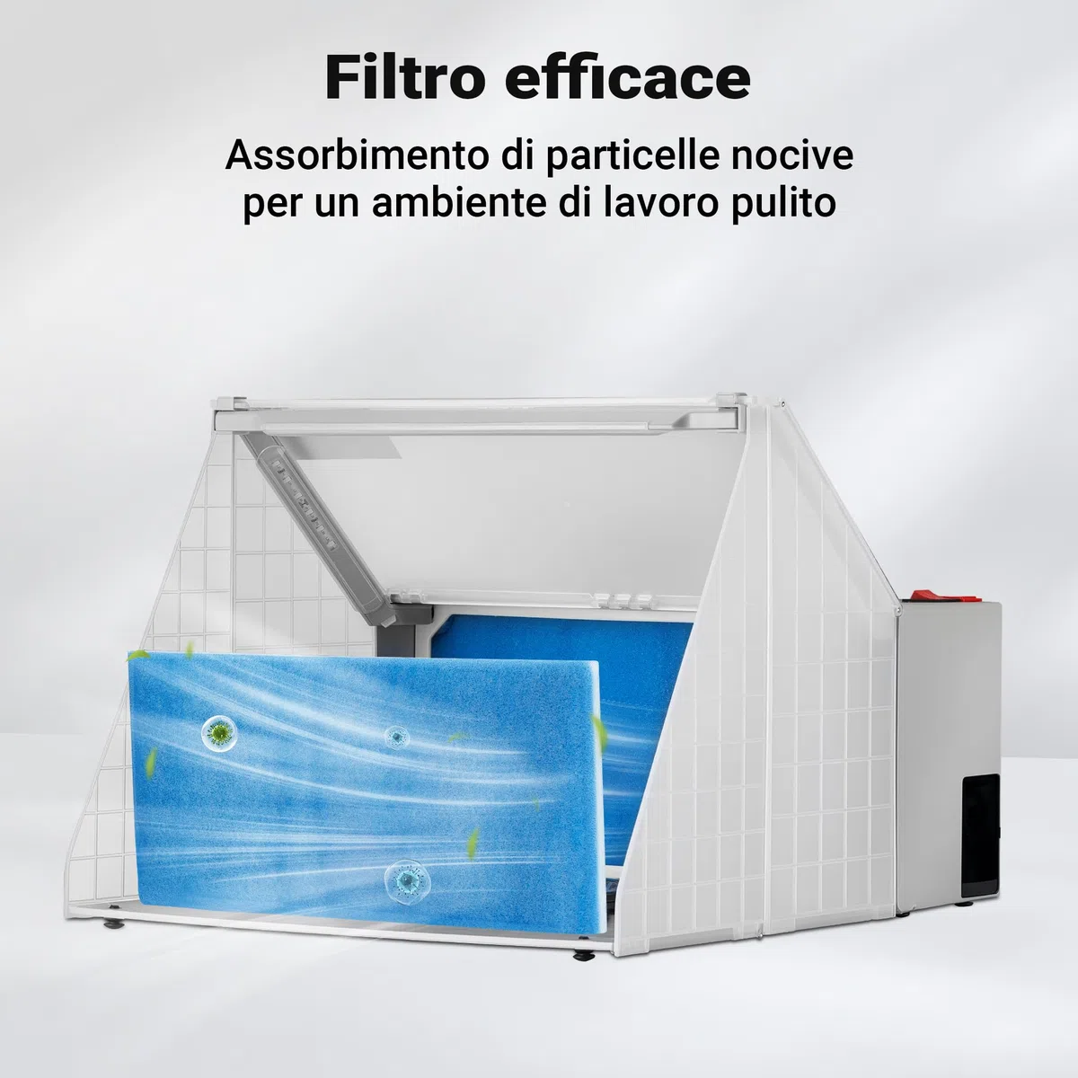 Wiltec Cabina di aspirazione per verniciatura ad aerografo 4 m³/min con Luce Aspiratore Vernice