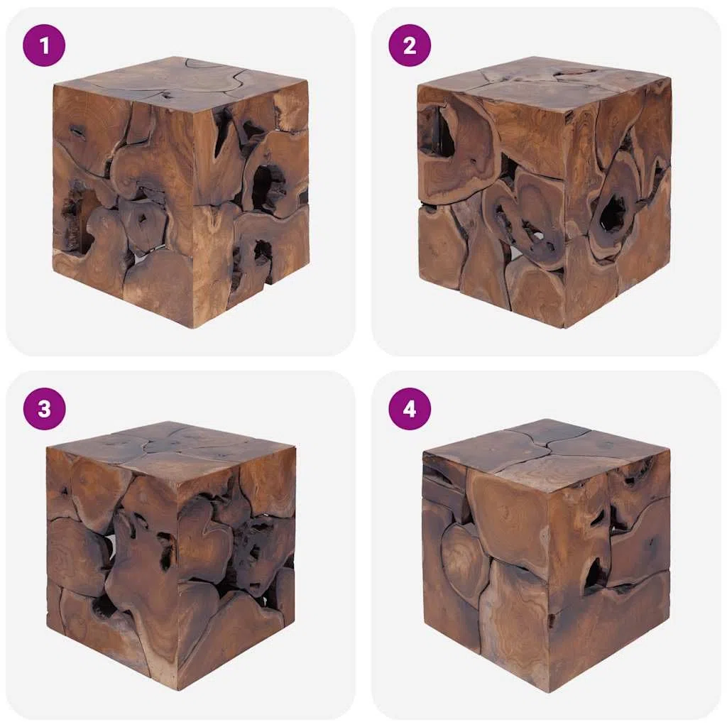 Generico Sgabello in Legno Massello di Teak,Marrone,13.65kg,243472