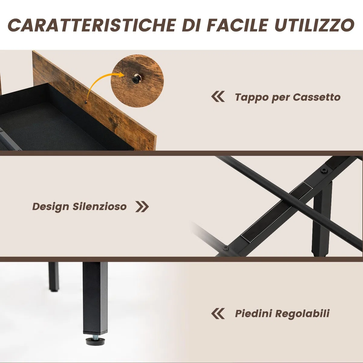 COSTWAY Letto Matrimoniale 160x200 cm, con 4 Cassetti e Testiera, Struttura Letto con Luci LED Regolabile e Presa Multipla, Carico Massimo 300kg, Silenzioso