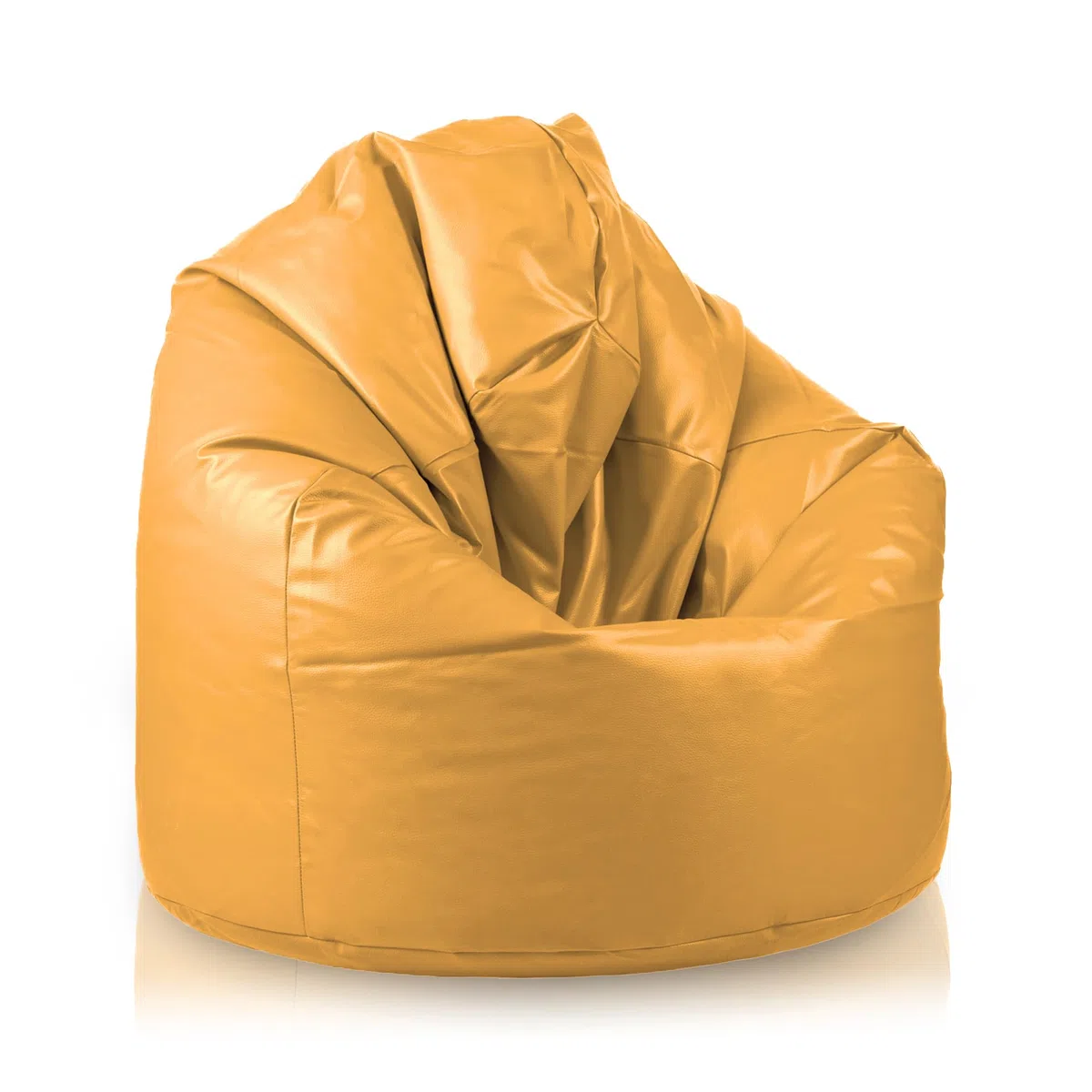 Bepouf - Pouf a Sacco Morbido in Ecopelle con Imbottitura in Palline di Polistirolo, Poltrona a Sacco Adatta per Camera e Salotto - Dimensione Giga 140x100, Colore Giallo Senape