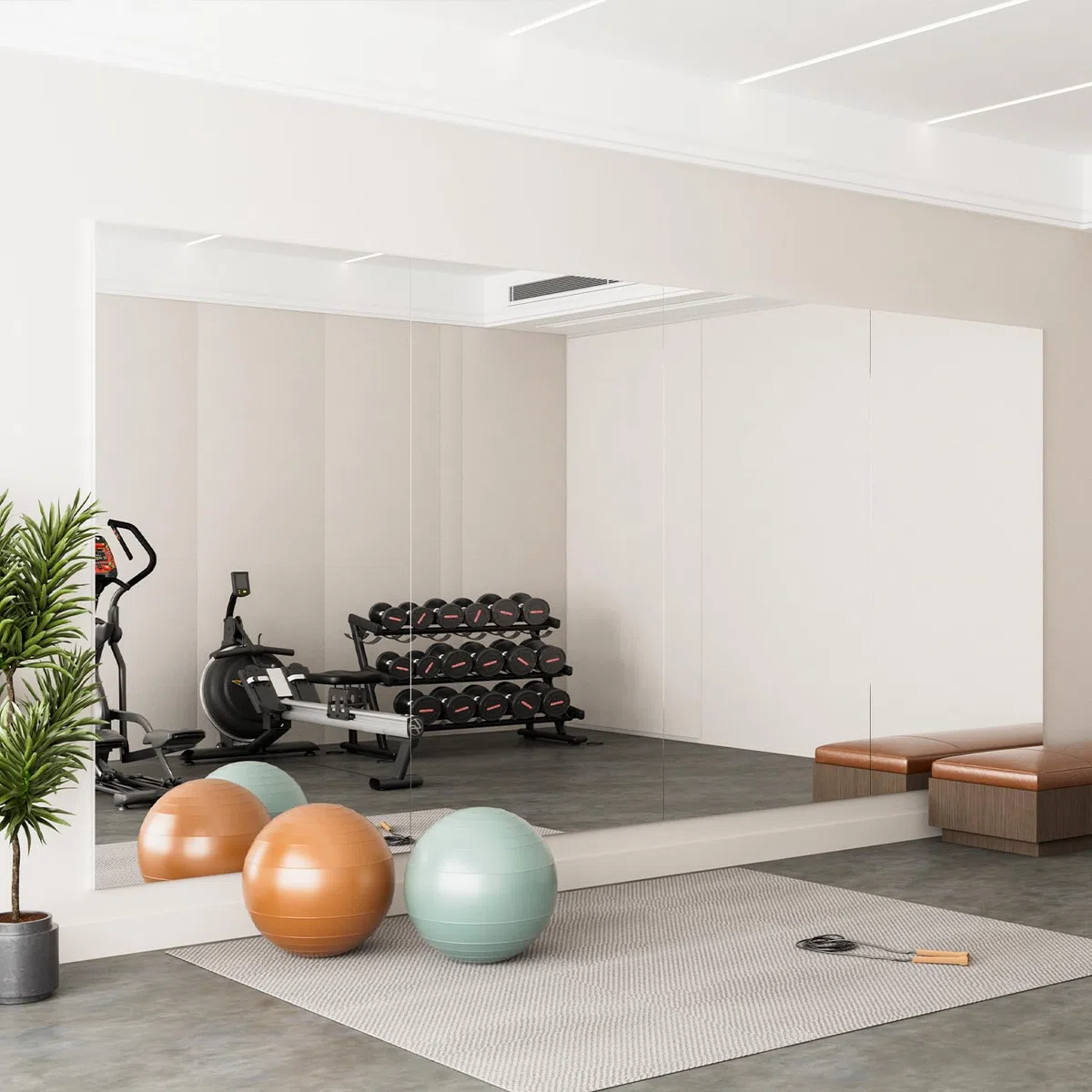 brisafe Specchio da Palestra per Casa, 2 Pezzi 180 x 100 cm, Grande Specchio Senza Cornice Montabile a Parete, Specchi a Figura Intera per Casa, Palestra, Garage e Camera da Letto