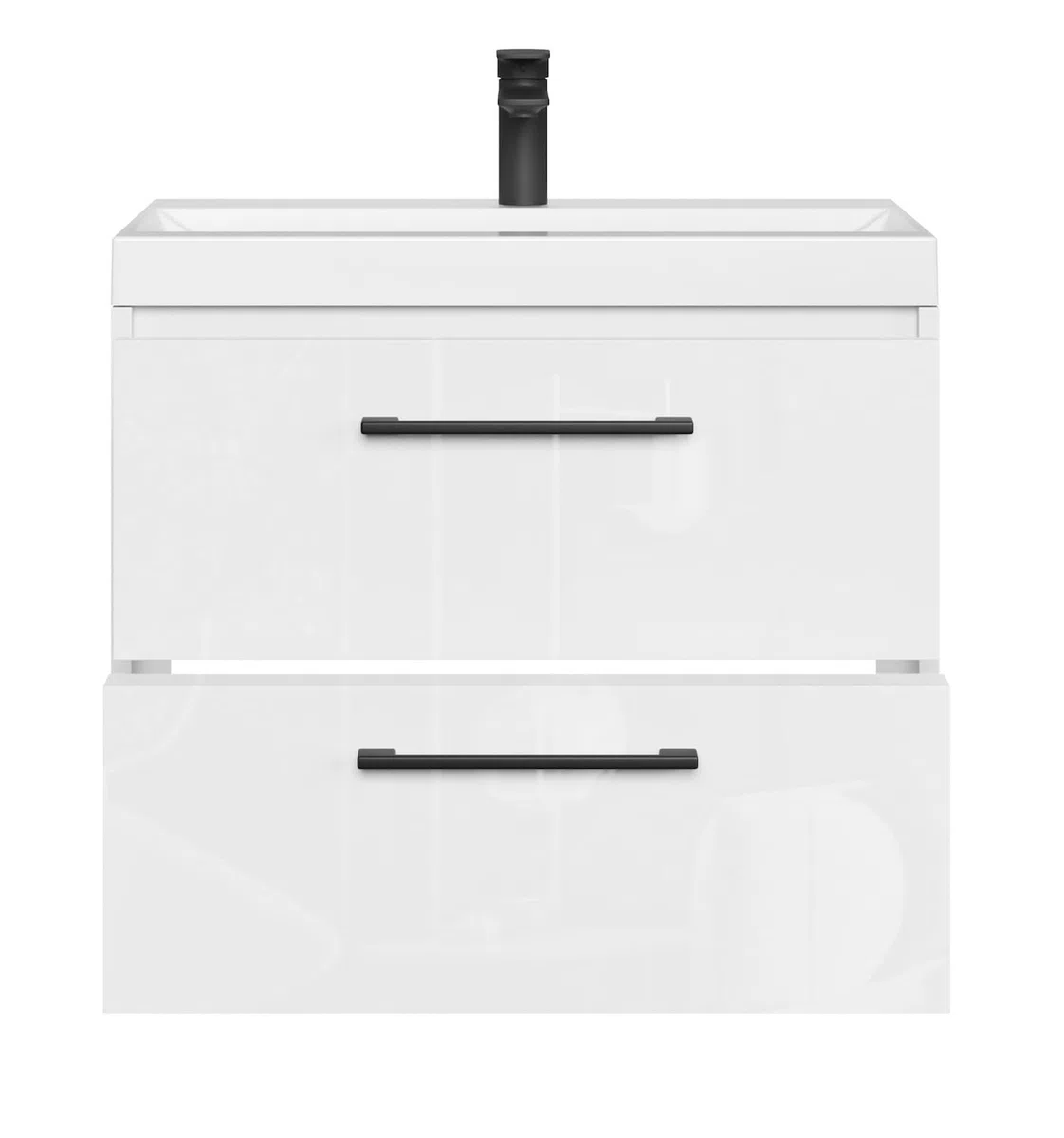 Badplaats B.V. Set mobili da Bagno Florence 01 60 cm – Grigio Scuro con Rovere Castagna – Mobile lavabo sospeso con Chiusura Ammortizzata